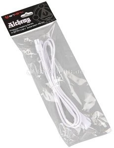 BitFenix Alchemy 4-Pin ATX12V Verlängerung 45cm, sleeved weiß/weiß