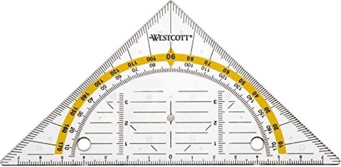 Westcott Geodreieck 14cm, transparent/gelb (E-10139 00)