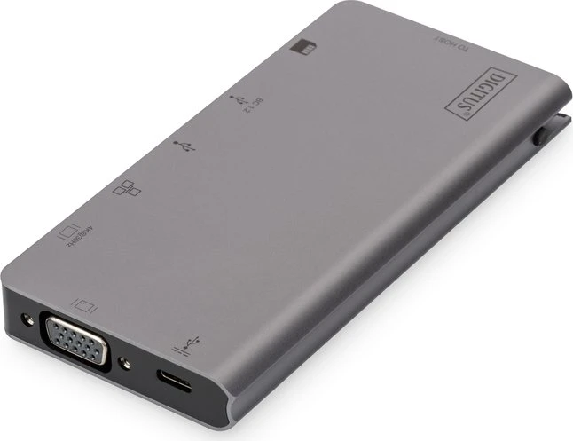 Digitus Multiport Travel Dock grau, USB-C 3.0 [Buchse]