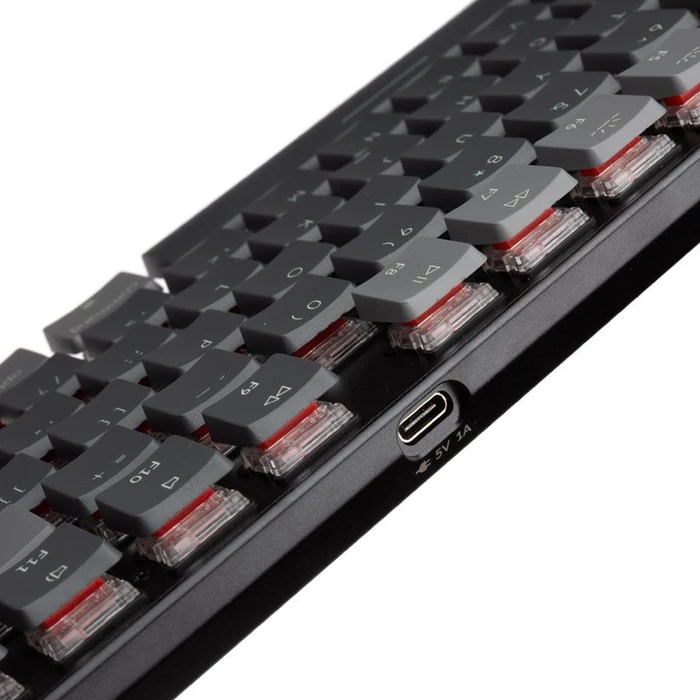 Keychron K1 V4, 80% TKL, LEDs RGB, schwarz, Gateron LOW PROFILE RED, USB/Bluetooth, US