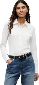 Tommy Hilfiger Slim Fit 1985 Stretch-Piqué Hemd langarm ecru (Damen)