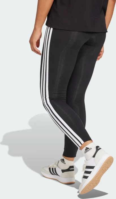 adidas Essentials 3-Streifen Cotton Leggings Hose lang schwarz/weiß (Damen)