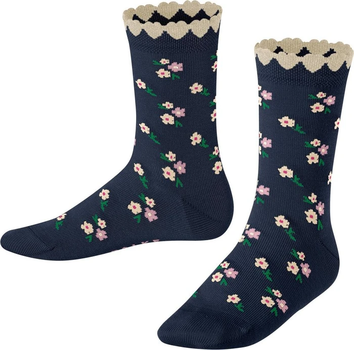 Falke Ditsy Flowers Socken space blue (Junior)