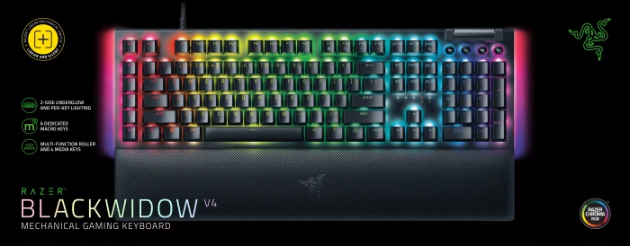 Razer BlackWidow V4, Razer YELLOW Linear Gen-3, USB, DE