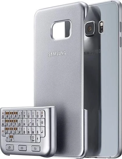 Samsung Keyboard Cover QWERTZ für Galaxy S6 Edge+ silber