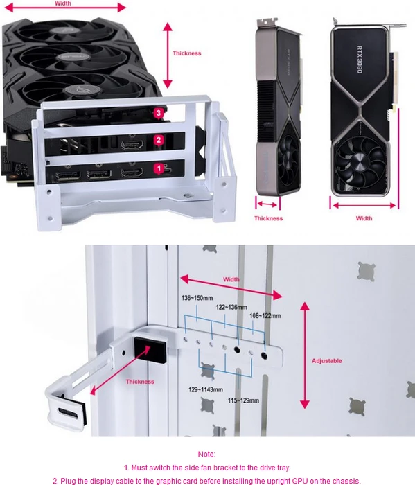 Lian Li O11D EVO Upright GPU Kit Riser Card, inkl. PCI-Slot Blende für O11D EVO, gewinkelt, PCIe 4.0, 380mm, schwarz