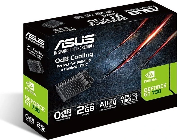 ASUS GeForce GT 730 Silent V2, GT730-SL-2G-BRK-V2, 2GB DDR3, VGA, DVI, HDMI