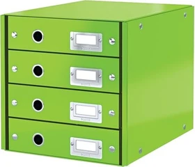 Leitz Click & Store WOW Schubladenbox, 4 Schubladen, grün