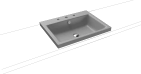 Kaldewei Puro 3154 Aufsatzwaschtisch 60x46x4cm, Perl-Effekt, cool grey 30