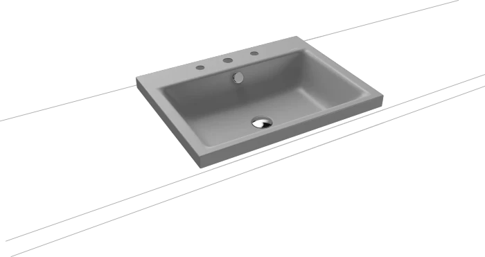 Kaldewei Puro 3154 Aufsatzwaschtisch 60x46x4cm, Perl-Effekt, cool grey 30