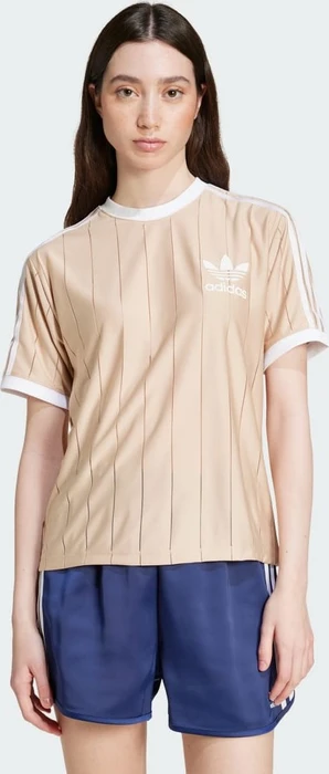 adidas Adicolor 3-Streifen Pinstripe T-Shirt kurzarm magic beige (Damen)