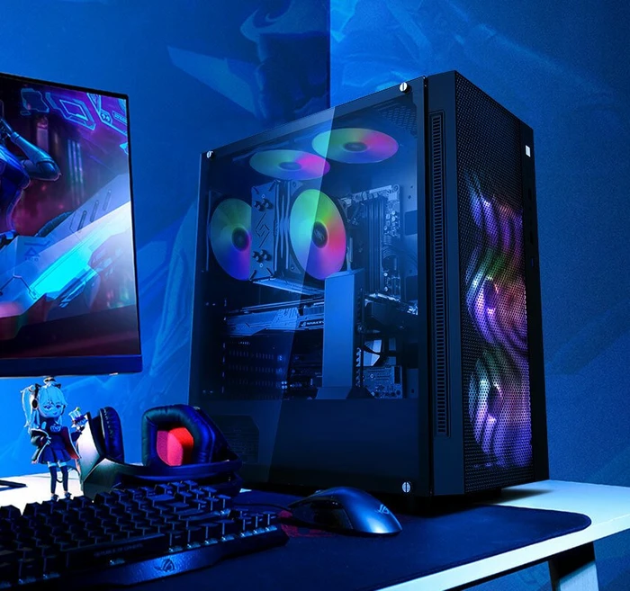DeepCool Matrexx 55 Mesh ADD-RGB 4F, schwarz, Glasfenster