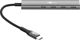 Wentronic goobay Slim 4-Port USB-Hub, 4x USB-C 3.0, USB-C 3.0 [Stecker] (76564)