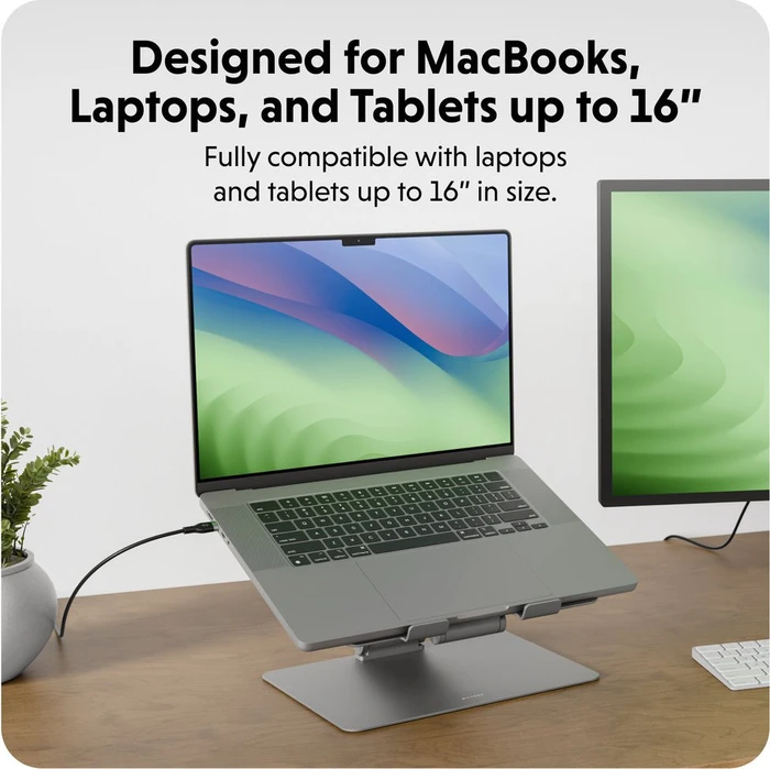 Targus HyperSpace, Notebook-Stand bis 16", Space Gray, grau, höhenverstellbar