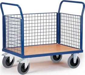 Rollcart Gitter-Dreiwand Transportwagen 85x48cm blau