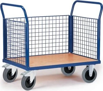 Rollcart Gitter-Dreiwand Transportwagen 85x48cm blau