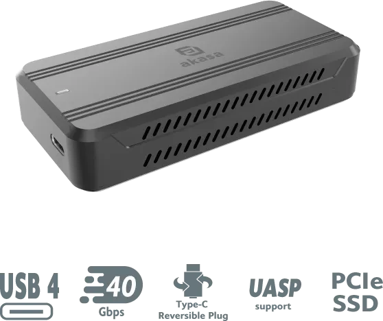Akasa USB4 NVMe M.2 SSD Enclosure, USB4