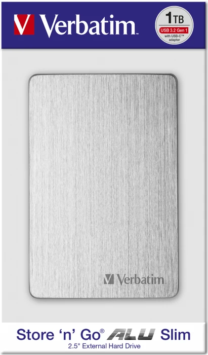 Verbatim Store 'n' Go ALU Slim, silber, 1TB, USB 3.0 Micro-B