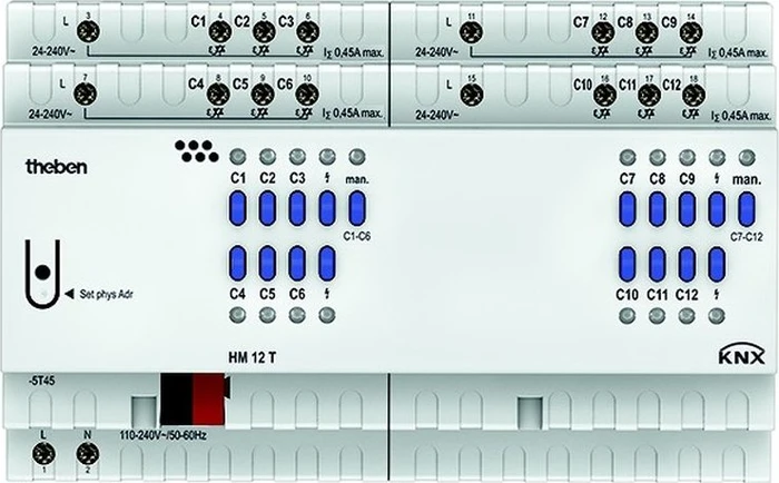 Theben HM 12 T KNX Heizungsaktor 12-fach, 24-240V, Schaltaktor