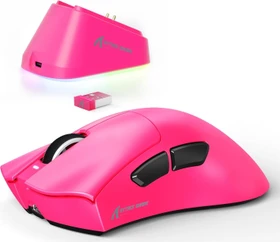 Attack Shark V3 PRO Tri-mode Wireless Gaming Mouse mit Ladestation, BerryRed, USB/Bluetooth