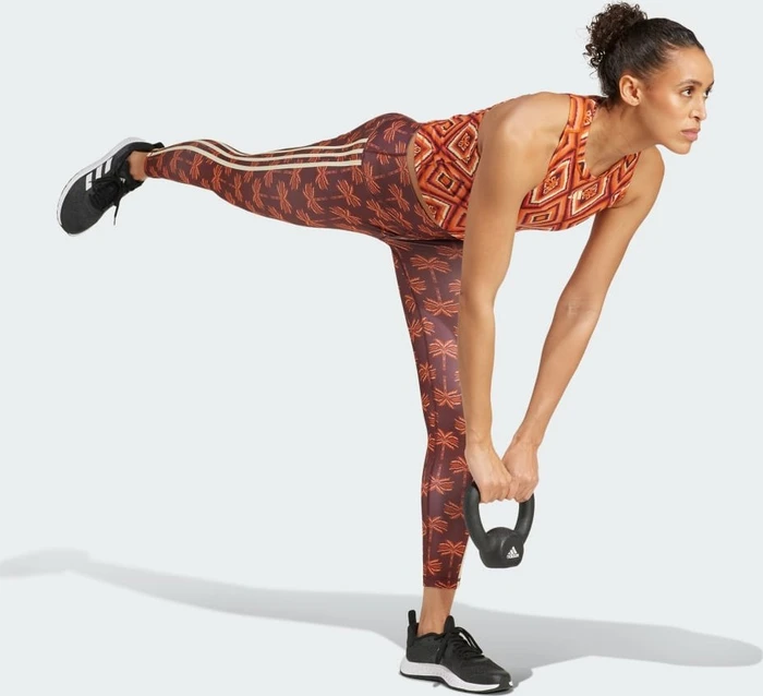 adidas x FARM Rio Trainingstop Crop-Top mystery brown/fox red/easy yellow (Damen)