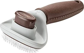 Hunter Spa Zupfbürste selbstreinigend, für Hunde, 17.0x9.0cm, M, grau/braun