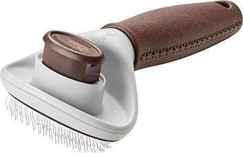 Hunter Spa Zupfbürste selbstreinigend, für Hunde, 17.0x9.0cm, M, grau/braun