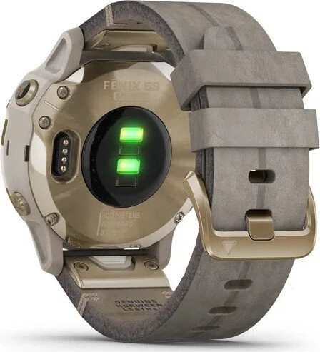 Garmin Fenix 6S Sapphire light gold/shale grey leather