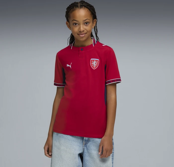 Puma FIFA WM 2026 Tschechien Heimtrikot kurzarm dark cherry/puma navy (Junior)