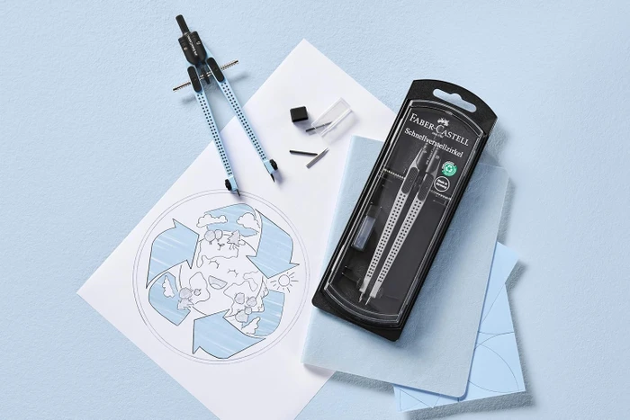 Faber-Castell Grip Schnellverstellzirkel, sky blue, Etui
