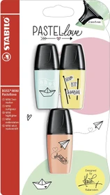 STABILO Boss Mini Pastellove minzgrün/pfirsich/pastellgelb, 3er-Set