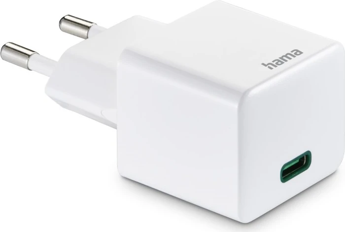Hama Schnellladegerät USB-C PD/Qualcomm Mini-Ladegerät 20W weiß