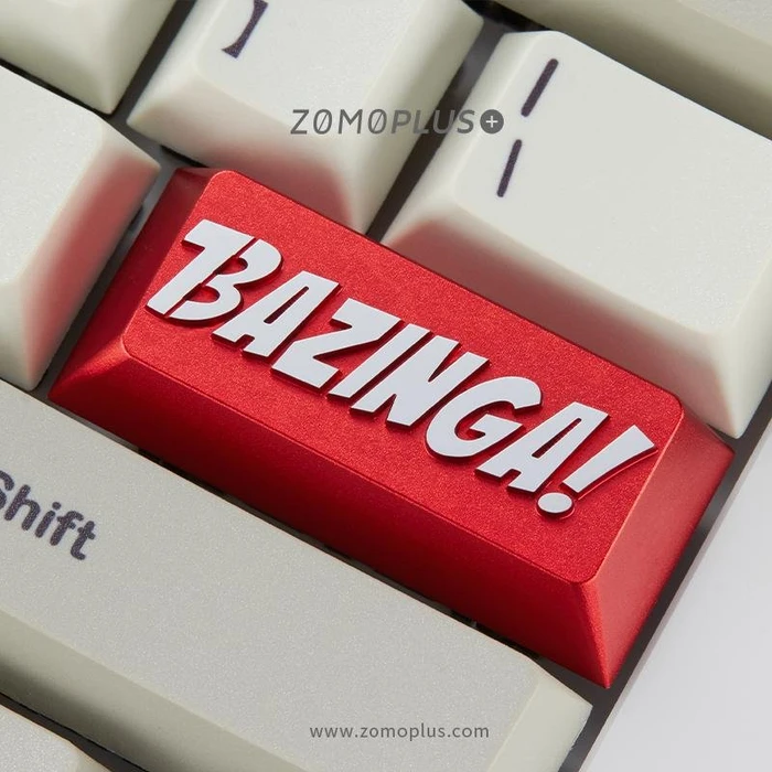 Zomoplus Keycap BAZINGA!, Aluminium, rot/silber, 1 Taste, ANSI-US