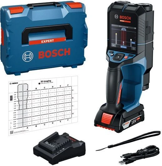 Bosch Professional Expert D-tect 18V-200-17C Akku-Ortungsgerät inkl. L-Boxx + Akku 2.0Ah