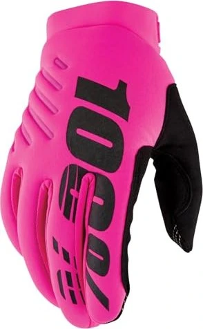 100% Brisker Fahrradhandschuhe neon pink/schwarz