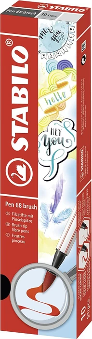 STABILO Pen 68 brush rosa, 10er-Pack