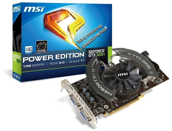 MSI GeForce GTX 650 Ti, N650Ti-PE-1GD5/OC, 1GB GDDR5, 2x DVI, Mini HDMI