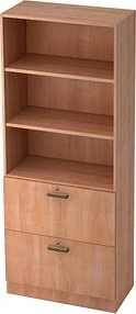 Hammerbacher HR-Schrank 5OH V7300, Streifengriff, nussbaum, Aufbewahrungskombination