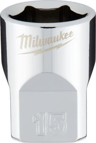 Milwaukee Four Flat Außensechskant Steckschlüssel 3/8", 15x28mm, 1 Stück