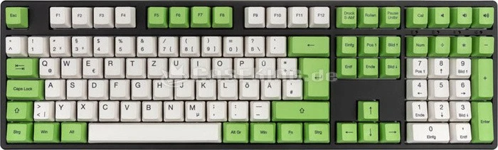 Ducky One PBT/grün, schwarz/weiß, MX BLACK, USB, DE