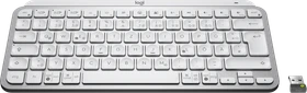 Logitech MX Keys Mini for Business, LEDs weiß, Logi Bolt, Pale Gray, weiß/grau, USB/Bluetooth, DE