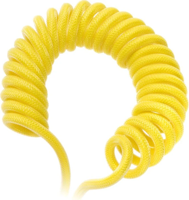Ducky Premicord Spiralkabel USB-C auf USB-A, Tastaturkabel (Spiral-Textilkabel), 1.8m, Cotton Candy