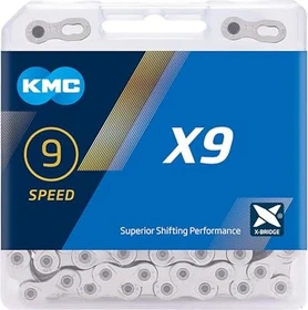 KMC X9 9-fach 114 Glieder Kette silber