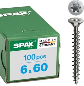 Spax Edelstahl rostfrei A2 4CUT T-STAR plus T30 Universalschraube, 6x60mm, 100 Stück