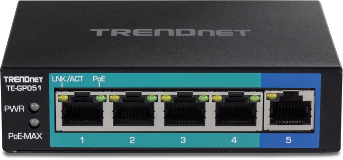 TRENDnet TE-GP Desktop Gigabit Switch, 5x RJ-45, 35W PoE+