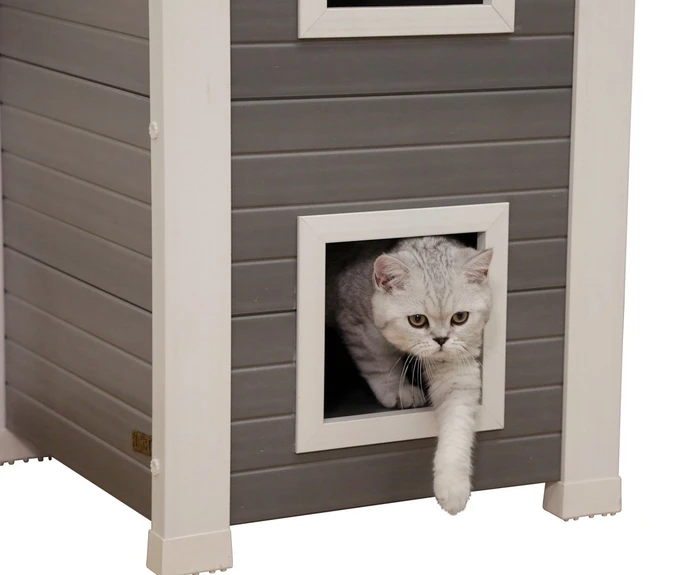 Kerbl ECO-Katzenhaus Emila, grau/weiß
