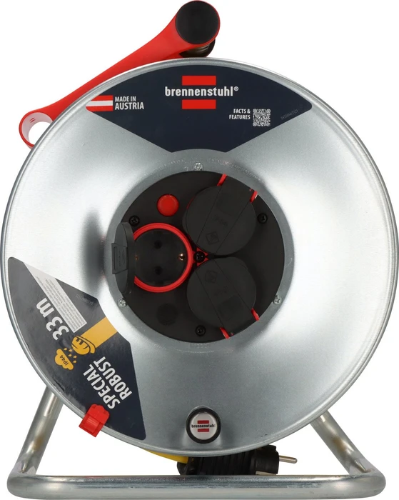 Brennenstuhl Professional SK 290 Kabeltrommel, Schuko auf 3x Schuko, 33m, IP44, AT-N07V3V3-F 3G1,5