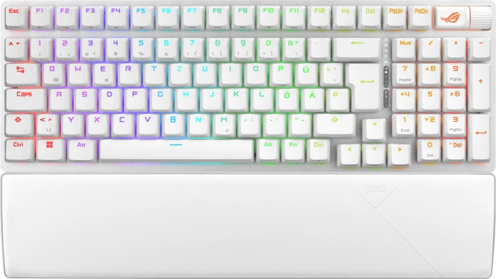 ASUS ROG Strix Scope II 96 Wireless, White, PBT, hot-swap, ROG NX SNOW, USB/Bluetooth, DE