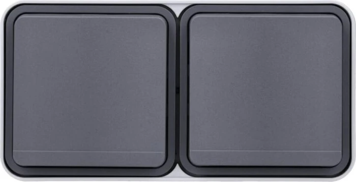 Berker W.1 Steckdose SCHUKO 2-fach waagerecht, grau/lichtgrau