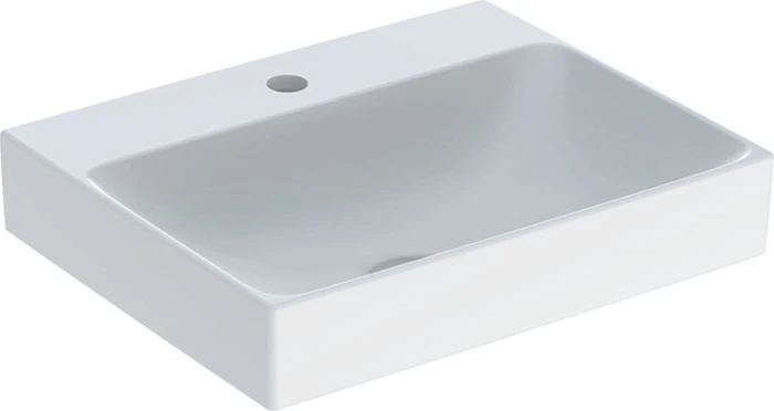 Geberit ONE Handwaschbecken Abgang vertikal 50cm, Hahnloch mittig, weiß/KeraTect
